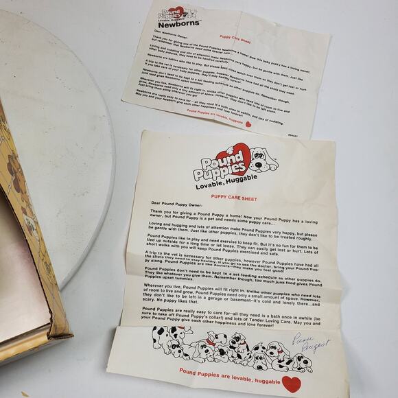 Vintage 1980 Tonka Pound Puppies Original w/ Box + Papers 14 Inch Long - Picture 3 of 12